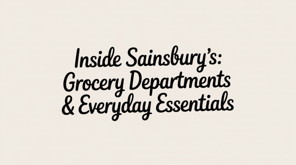 Inside Sainsbury’s: Grocery Departments & Everyday Essentials
